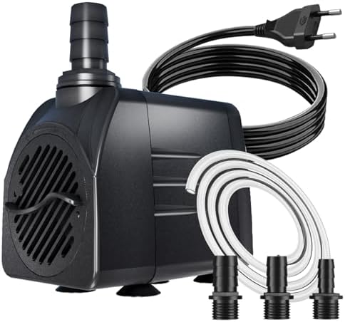 Knifel Springbrunnenpumpe 25W 1500L/H Ultra Leise & Schutz vor überhitzung | Schutz vor Überhitzung, Einstellbare Durchflussrate, Teichpumpe, Aquariumpumpe, für Brunnen, Hydroponik