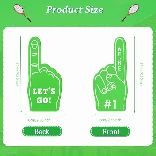 FengRMaT 24 Pieces Mini Foam Finger Sports Party Favors Sports Fan Foam Finger #1 Baseball Football Soccer Team Cheerleader Gifts for Sports Themed Birthday Party Supplies Sporting Event (Green)