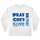 lepni.me T-Shirt Enfant Priez, obéissez, Aimez, répétez Les versets de la Bible chrétienne, Cadeau Religieux (14-15 Ans Blanc Multicolore)