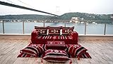 Maroon Turkish Floor Sofas, Window Seat, Floor Sofa Seating, Arabic Majlis, Reading Sofa Pillow, Meditation Yoga Loveseat, Sofa Cover (Sofa Full Set)