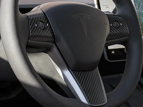 Luxyline Insert Volant Fibre de Carbone Mate Compatible Tesla Model 3 (Avant 09/2024) Model Y