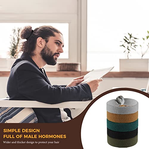 30 Pcs Knotted Mens Hair Ties Knotted Hair Ties For Men Elastic Flat Man Bun Hair Tie No Crease Mens Hair Ties For Long Curly Long Hair (Multicolored) #TOP4