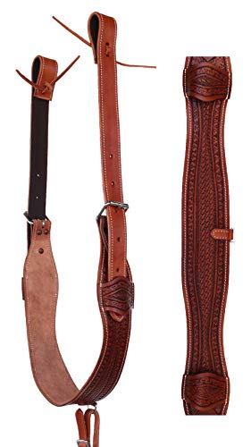Challenger Tack Horse Western Basket Weave Tooled Leather Rear Flank Saddle Cinch Billets 9779