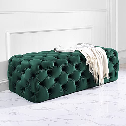 Pouf velours rose capitonné 70 cm pour sublimer votre entrée chic - 3