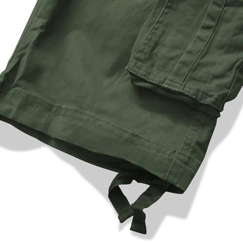 AKARMY Men's Camo Cargo Shorts Outdoor Multi-Pocket Cotton Casual Shorts with No Belt 8062# Army Green 32 by AKARMY - Used condition - Image 4