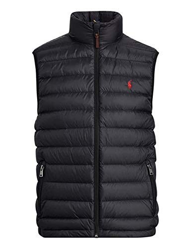 POLO RALPHLAUREN　PADDED VEST (BLACK) 美品 Polo Ralph Lauren Polo Mens Pony Logo Down Puffer Vest (Large