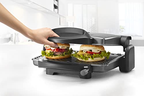 Delonghi Grigliatutto CG298.BK Parilla Eléctrica, 1800 W, Acero Inoxidable/Revestimiento Antiadherente, 3 Velocidades, Negro - imagen 2