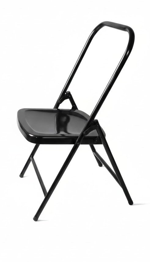Yoga Chair Backless Folding Chair for Iyengar Yoga, Fitness, Meditation & Stretching | Anti-Slip Design | PF-08 (Black)-image-27