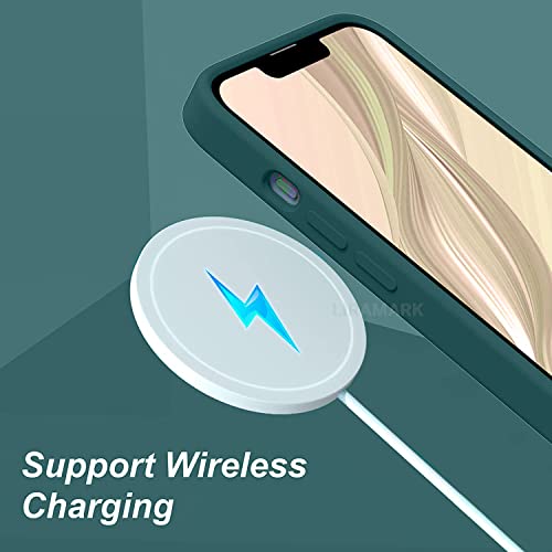 Image of LIRAMARK Liquid Silicone Soft Back Cover Case for Apple iPhone 13 Mini (5.4 Inch) (Pine Green)
