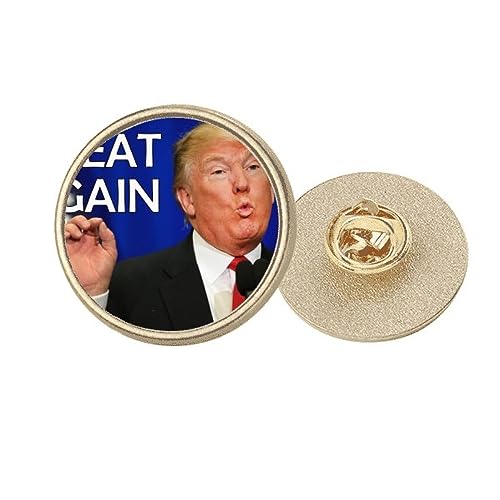 Broche américaine ronde en métal doré finitions soignées style chic