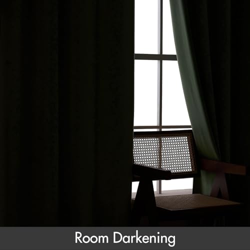 Image of MIULEE Sage Green Blackout Velvet Curtains Drapes 90 Inch Long 52 inchx90 inch