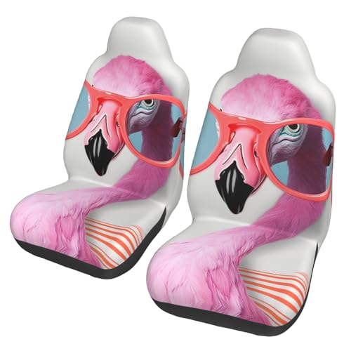 Housse de siège avant voiture flamant rose Lot de 2 protections respirantes universelles