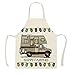 Delantal de cocina sketch camper van delantales de algodón y lino sin mangas para hombres y mujeres herramientas de limpieza del hogar anti-graso A1 68x55cm