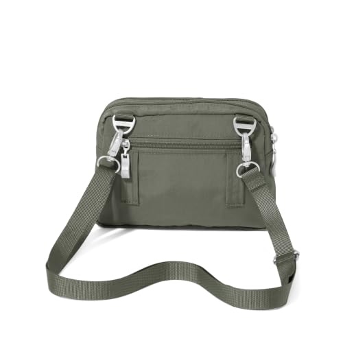 Image of Baggallini Triple Zip Small Crossbody Bag for Women - Lightweight Convertible Fanny Pack Belt Bag