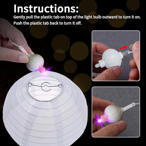 Image of 24 Pack Paper Lantern Lights, Mini LED Battery Operated Lights,Pink | Waterproof, Last 36 Hours, Hanging Decorative Lights for Wedding Camping Christmas Party Balloon Lanterns
