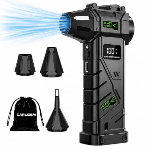 Carlizem® 2026 TurboJet Blast 150000 RPM India's Most Powerful Air Duster 8000 Mah Cordless Air Blower for Dust Cleaning, Car, PC, Home | Brushless Motor Type-C Rechargeable Mini Portable