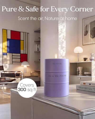 Image of M&SENSE Lilac Blossom Soy Candles for Home Scented, 21.2oz 120 Hour Long Burning Large Aromatherapy Candle for Stress Relief Meditation Yoga Relaxing SPA, Housewarming Gifts for Women