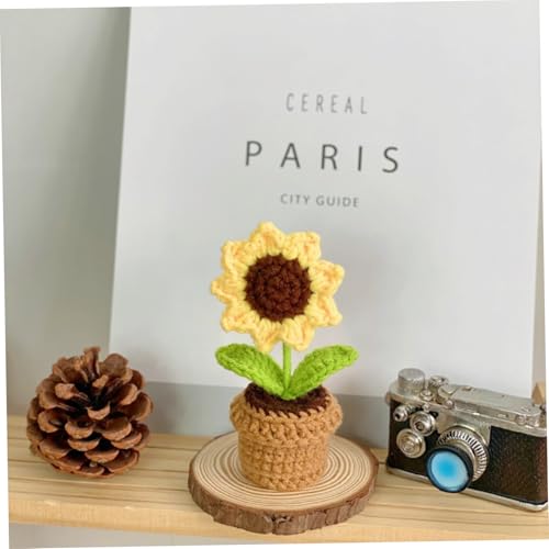 Flores de ganchillo en maceta: decoración alegre para tu hogar y oficina 4