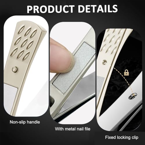 Image of MAYCREATE Nail Clipper Set, Stainless Steel Slanted Nail Cutter & Nail Filer Set with Travel Case Nail Grooming Kit Gift for Men Women