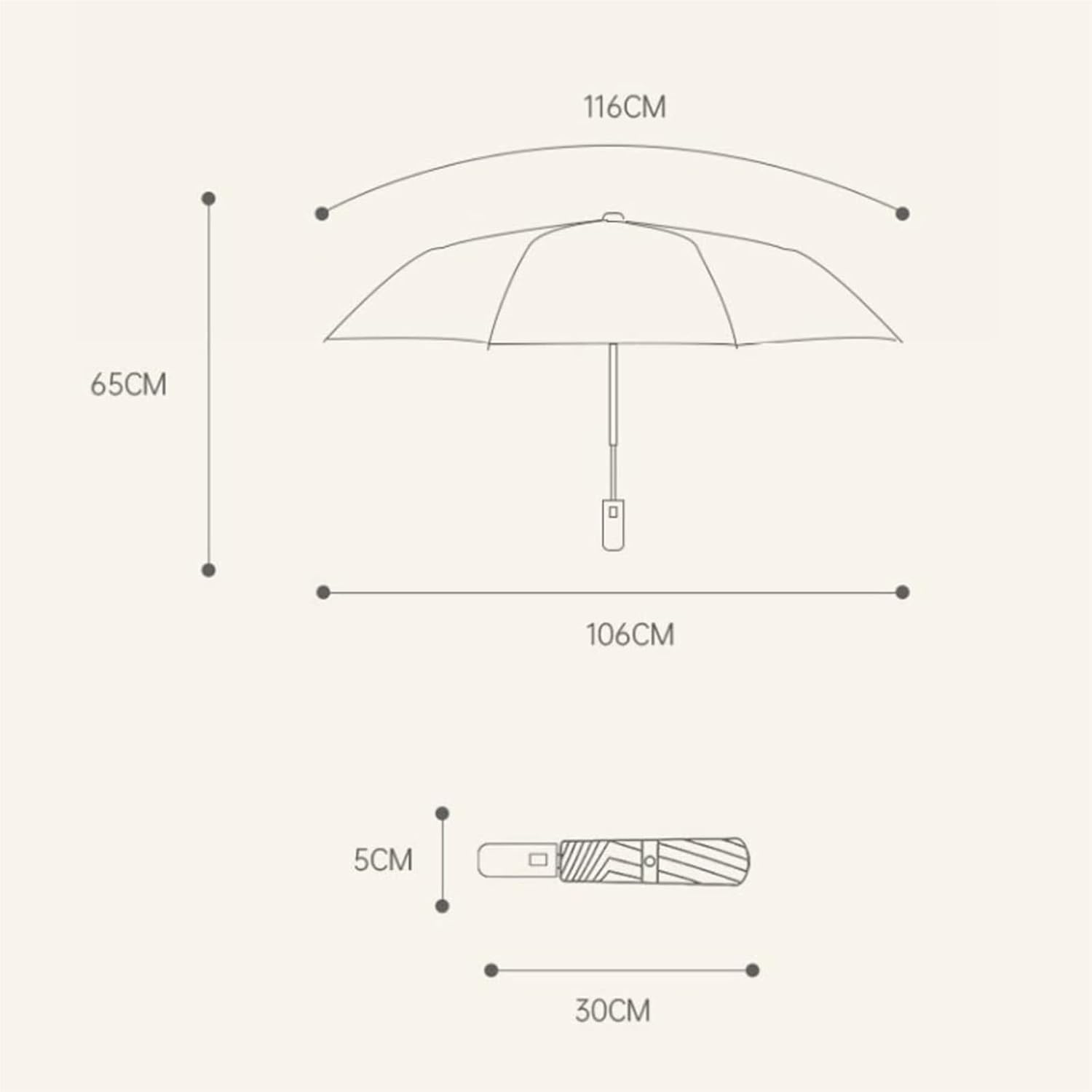 Portable Umbrella for Travel Travel Umbrella Parasol Outdoor Sun Protection Automatic Folding Umbrella Umbrella Outdoor(Beige)