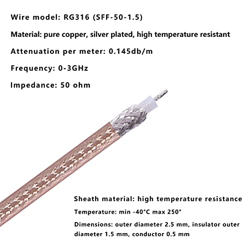 Conector SMA macho a Dupont coaxial 1 pieza miniatura 5