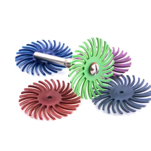 Image of Tools 48pcs 1 Inch Radial Bristle Disc Kit with 3mm Shank for Rotary Tools,Detail Abrasive Wheel for Jewelry Wood Metal Polishing, Bristle Wheel with Grit 50-1000