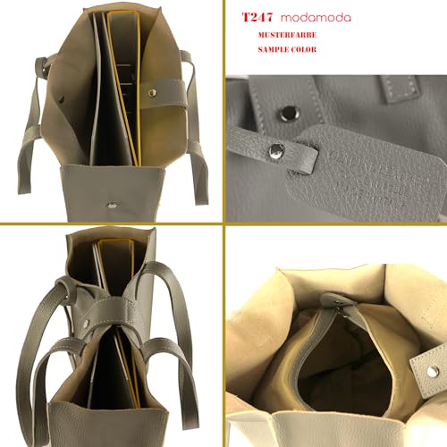 T247 - Ital. leather shopper with removable inner pocket3