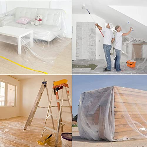 CYH 2M x 3M Extra Dick Polyethylenfolie Transparente Gewächshausfolie, Reißfest Gartenfolie aus Polyethylen, Plastikfolie Transparent Stark für Gartenarbeit Tomatenhaus Treibhaus Folie - 125Mu / 500G