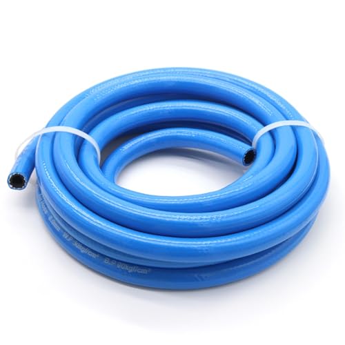 flexiable rubber Braided Rubber Oxygen-acetylene Air Hose Red Blue 8mm x 14mm High Blow Pressure Industrial gas Welding tubing drain elastic (Color : Blue, Size : 5 Meters)
