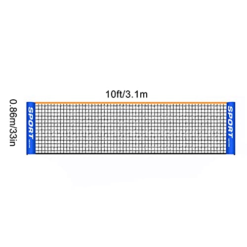 Besuntek Portable Tennis Net,10Ft Durable Nylon Mesh Badminton Net ,Easy Setup Nylon Sports Net Without Poles For Indoor/Outdoor Tennis Soccer Pickleball Kids Volleyball Backyard Beach Driveway #TOP1