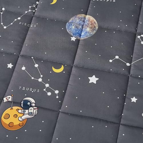 anfie Weighted Blanket Kids (36"x48" 5lbs), Weighted Blanket Cooling Blanket for Sleeping,Throw Size Breathable Blanket with Premium Glass Bead(Space Grey) - Image 5