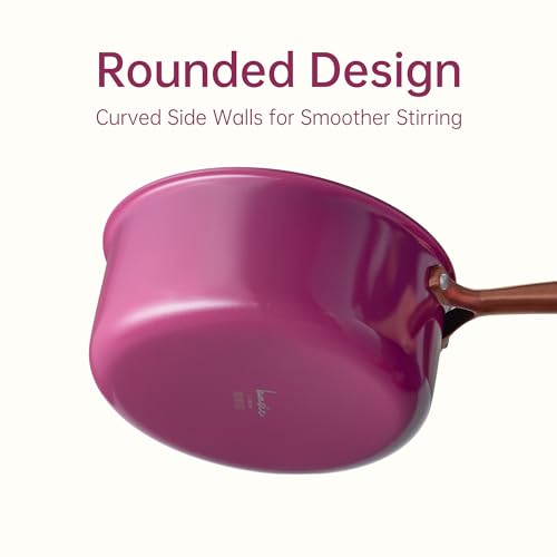 Image of CAROTE 1.5Qt & 3.0Qt Stainless Steel Saucepan Set with Steamer & Ladle, Non-Toxic 3-Ply Stainless Steel Pot with Lids, Small Pots for Cooking, Oven Safe, Induction Compatible Cookware, Purple