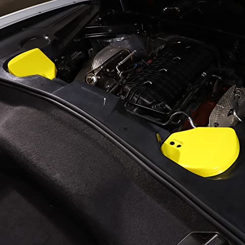 Image of TOYCIDFG Engine Bay Shock Protection Panel Cover Trim Compatible with Chevrolet C8 Corvette 2020-2023 Absorbing Tower Cover Caps (Yellow)
