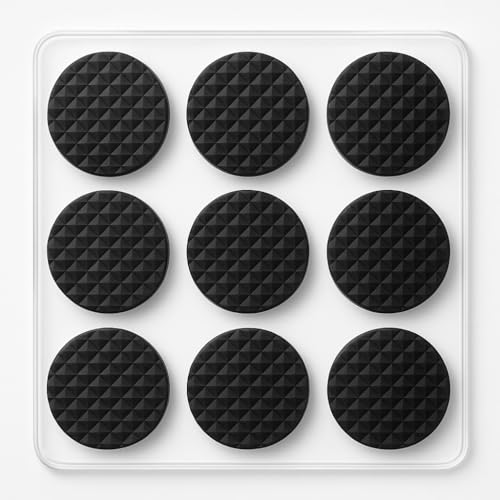 Image of 18pcs Round Anti-Slip Grip Pads - Self-Adhesive Rubber Cushions Protectors (Pack of 1) 2.5cm*2.5cm Black