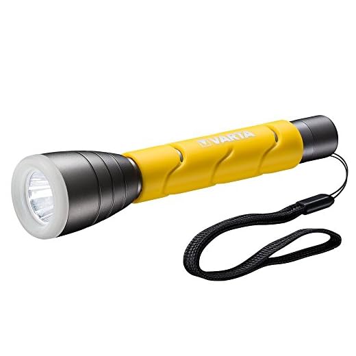 VARTA LED utomhus sport ficklampa F20 (5 watt, inkl. 2 x Longlife Power AA batterier ficklampa lampa lampa IPX4 stänksäkert fodral)
