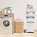 CATGOOD White Three-Tier Laundry Basket for Home Bathroom, Portable Rolling Laundry Bin with 3 Removable Baskets and Wheels, Suitable for Bathroom, Laundry Room, Living Room, Bedroom