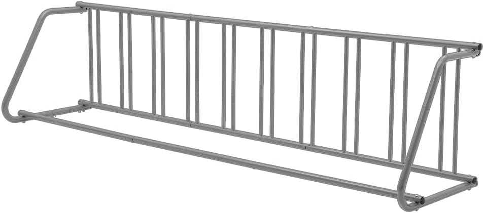 122-Inch Single Sided Bike Rack, Floor Bike Rack Holds 10 Bicycles, Steel Grid Commercial Rack in Gray for Garage, Store, Park & School
