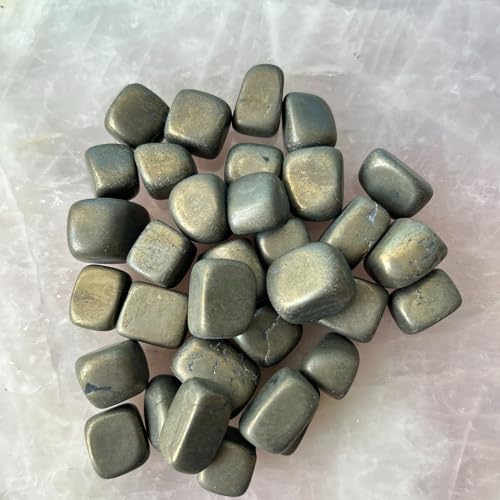 Image of Tumbled Stones, Natural Crystal Healing Stones, Home Office Decor, Aquarium Decorative Pebbles, Vase Fillers (Pyrite, 200)