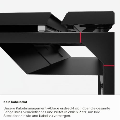 Secretlab Magnus Metallschreibtisch| Ergonomischer Gamingtisch mit Magnetischem &Ouml;kosystem | Eingebaute Kabelmanagement-Wanne | Schwarze Magnetische Kunstleder-Schreibtischunterlage | 5 Jahre Garantie