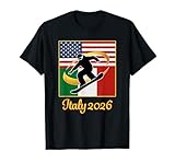 Italy 2026 Snow Board 2026 USA Italy Flags Winter Sports T-Shirt