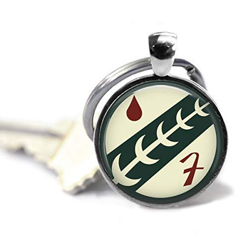 Miniatura 2 de Boba Fett Mandalorian Crest Code of Honor 1 inch Silver Plated Pendant Necklace or Keychain
