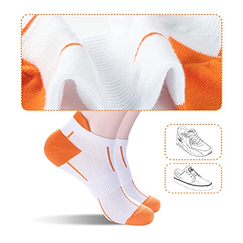 Image of ATBITER Ankle Socks Womens and Men Thin Athletic Running Low Cut No Show Socks With Heel Tab 6-12 Pairs | White Short Summer Athletic Running Yoga Pilates Workout Sneaker Socks Lightweight Non Slip Size 7-9 9-11