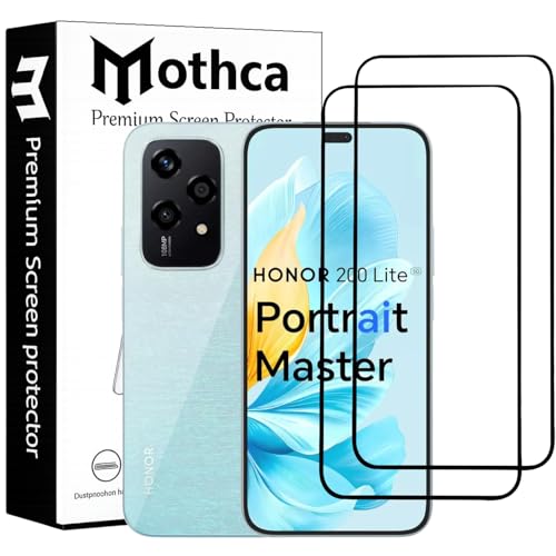 Image of Mothca Military-Grade Tempered Glass Screen Protector Compatible for Honor 200 Lite with Edge to Edge Coverage - Case Friendly, Anti-Scratch & Bubble-Free Installation Kit (Pack of 2)
