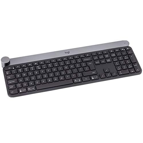 Logitech Craft Kabellose Tastatur, Bluetooth & 2.4 GHz Wireless Verbindung, Programmierbarer Drehregler, Automatische Tastenbeleuchtung, Multi-Device, PC/Mac/Laptop, US QWERTY-Layout - schwarz