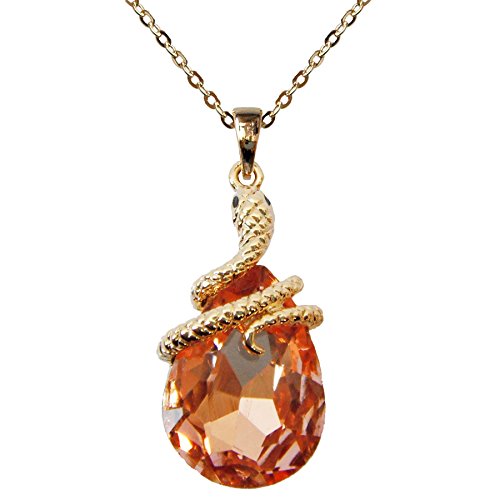 Navachi Métal de base plaqué or 18 ct Poire Orange/jaune Zirkonia