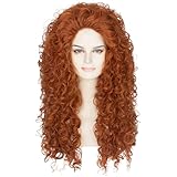 Miss U Hair Women Princess Long Red Ginger Curly Wig Orange Halloween Cosplay Costume Wig