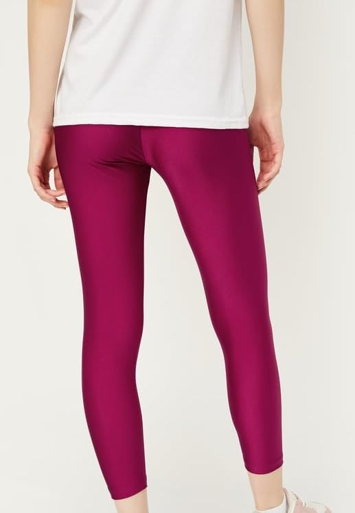 Image of Women's Nylon Shimmer Leggings | Ankle Length | Slim Fit | Stretchable Spandex Leggings | Shiny Finish | Casual Wear & Special Occasion