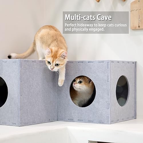 Petkaray CT-01 Cat Tunnel, Original Cat Hideaway Cave For Indoor Cats, Large Kitten Play Tubes And Tunnels, Soft Felt Cat Toy With Interactive Peek Hole thumb #3