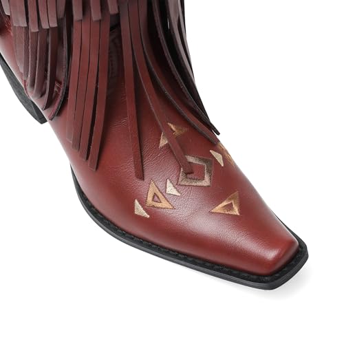 Image of SaraIris Women's Cowgirl Boots Knee High Fringe Boots