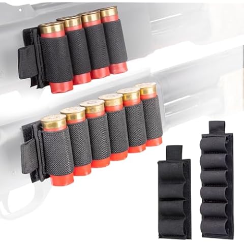 12 Gauge Shotgun Shells Holder Loops,2 Pack Shogun Ammo Holder Side Saddle with Adhensive Backing Stickers for Outdoor Hunting Quick Change of Ammunition Cover